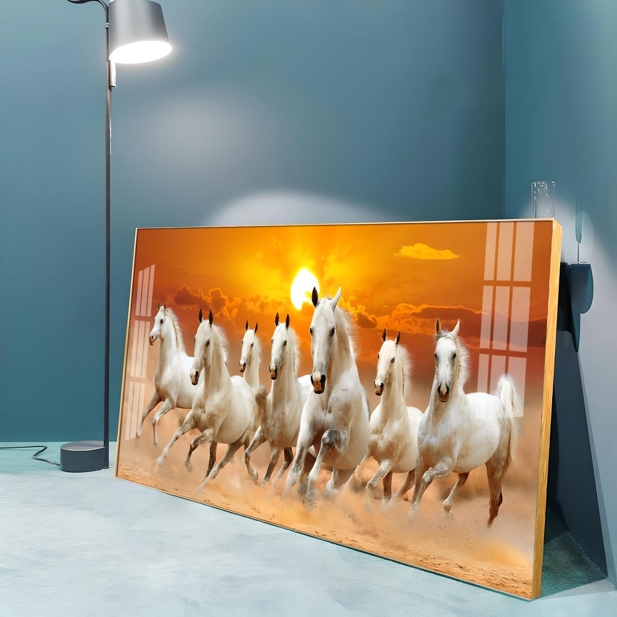 Abstract Horse Acrylic Wall Painting – Modern Horse Canvas Art for Home