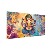 Floral Ganesha Canvas Painting | Nature & Spiritual Fusion Art