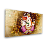 Beautiful Lord Ganesh Ji canvas painting for living room,bedroom, office, hotel et. big size 48x24 inch ready to hang