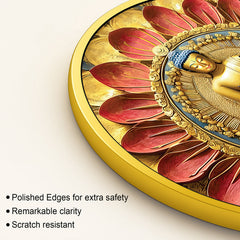 Luxury Gautam Buddha Spiritual Round Wall Painting